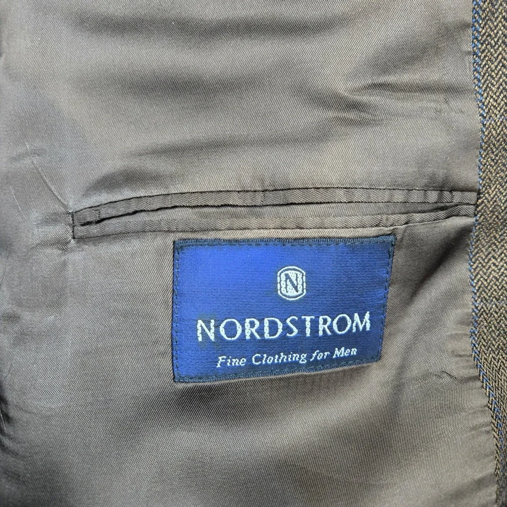 Nordstrom Loro Piana Blazer Mens 44R Brown Camel Hair Herringbone Sport Coat USA